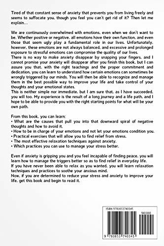 Back cover of a book about managing emotions and improving life.